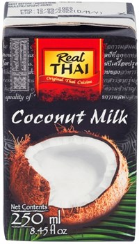 Молоко кокосовое REAL THAI в упаковке тетра-пак 250 мл - фото 11604