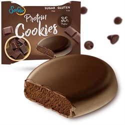Печенье SOLVIE Шоколадное, глазированное молочным шоколадом, 60г - фото 13683